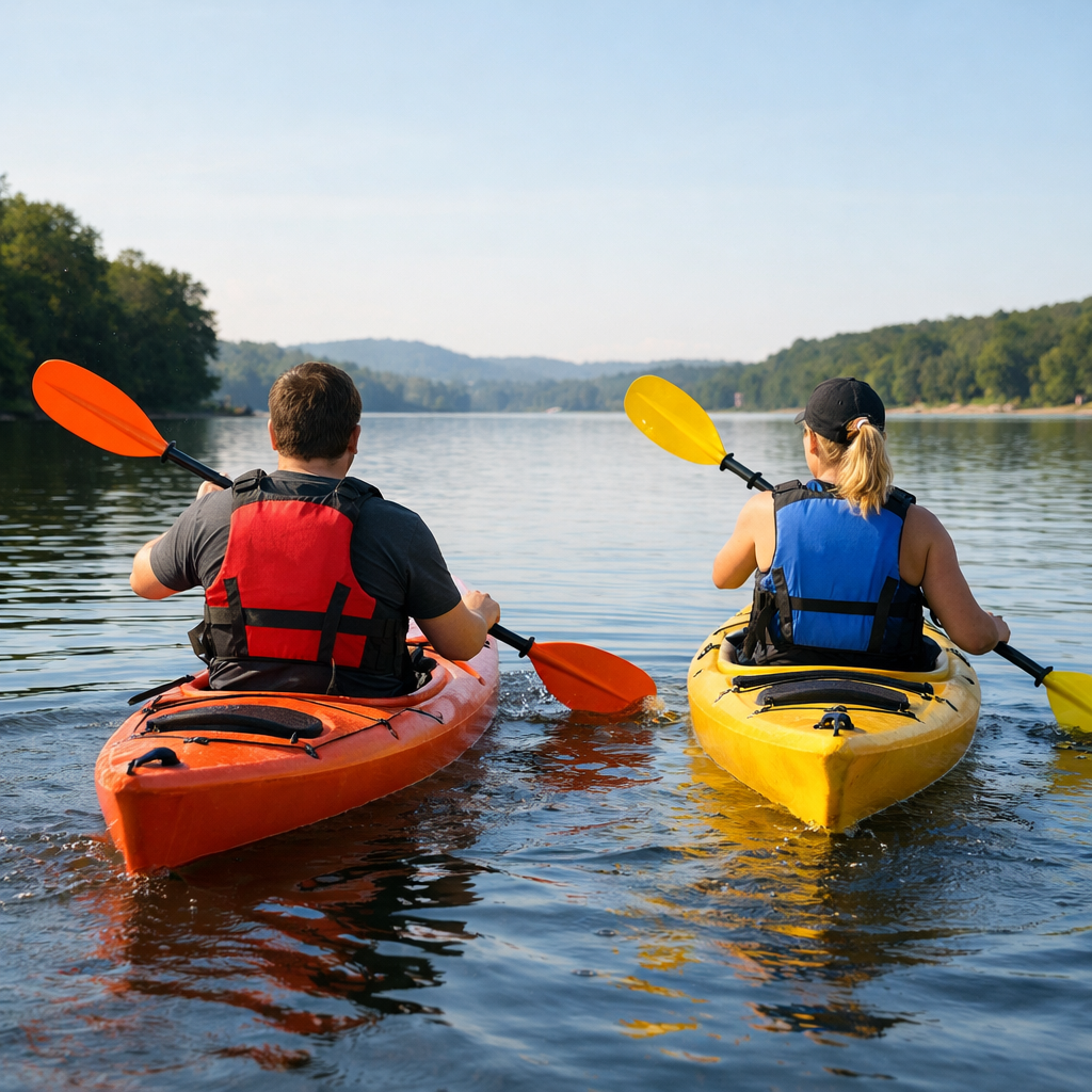 Two People Kayaking from Behind-1