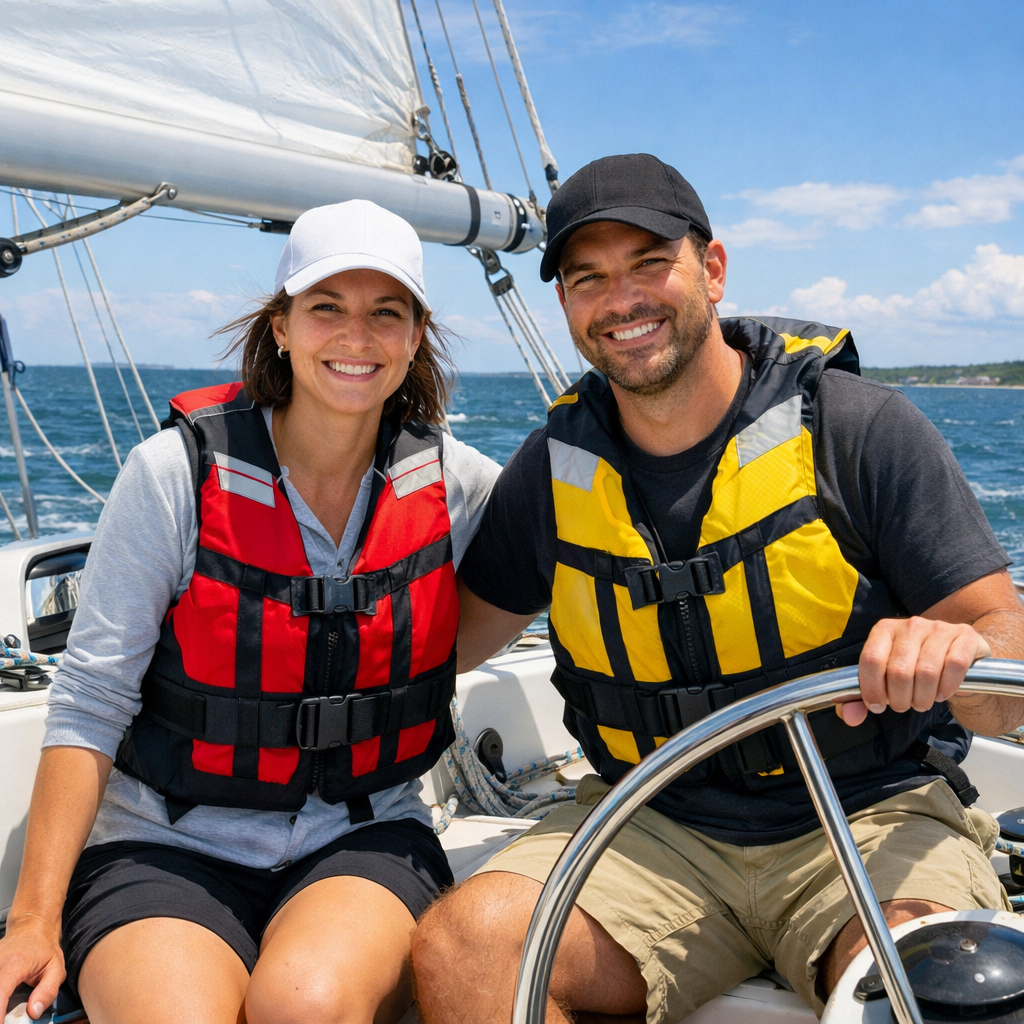 Two People on a Sailing Yacht with VFI-1