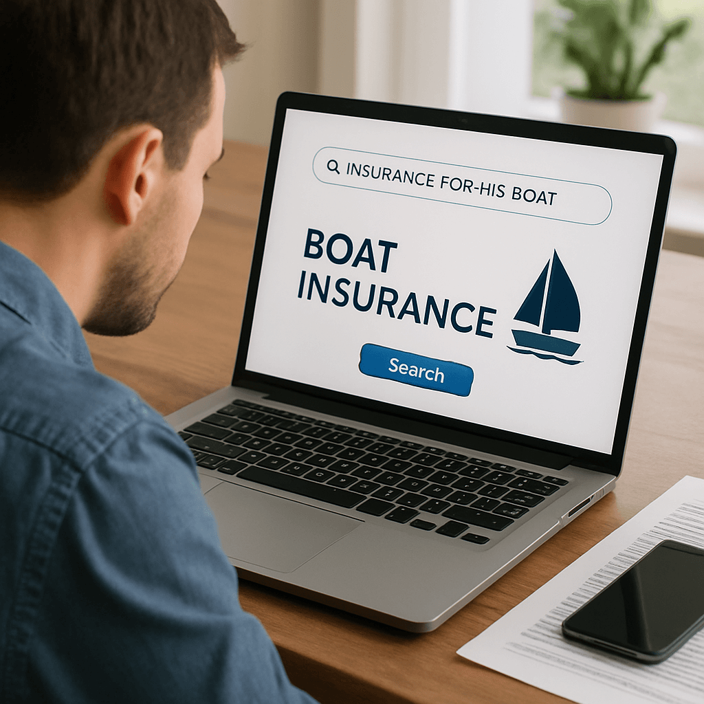 someone searching insurance for his boat-1