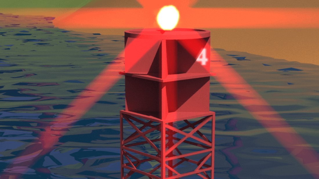 Boya de estribor luminosa