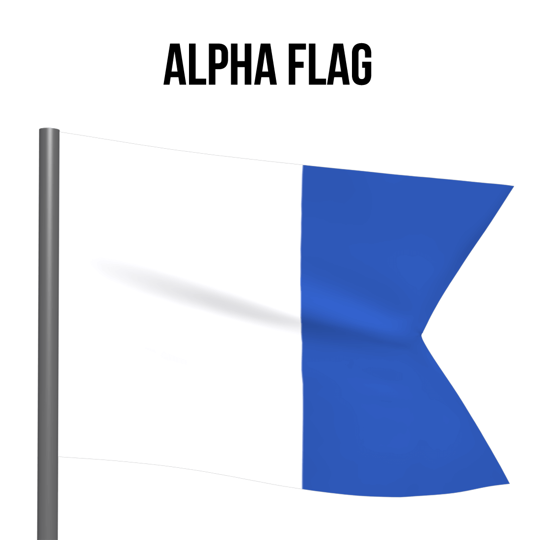 Alpha flag - blue and white flag