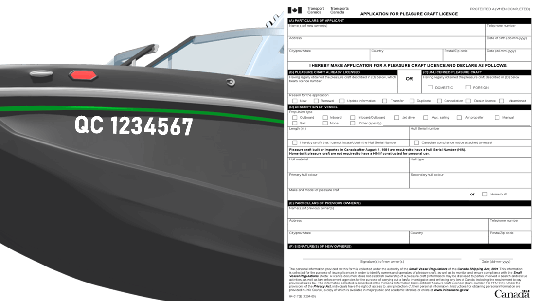 Boat registration in Quebec