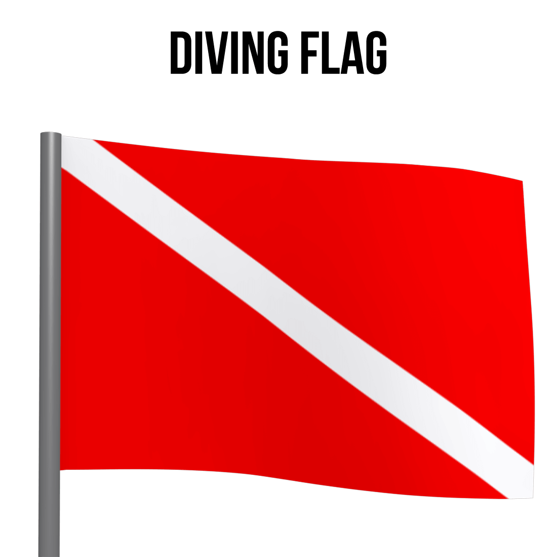 red flag with white stripe