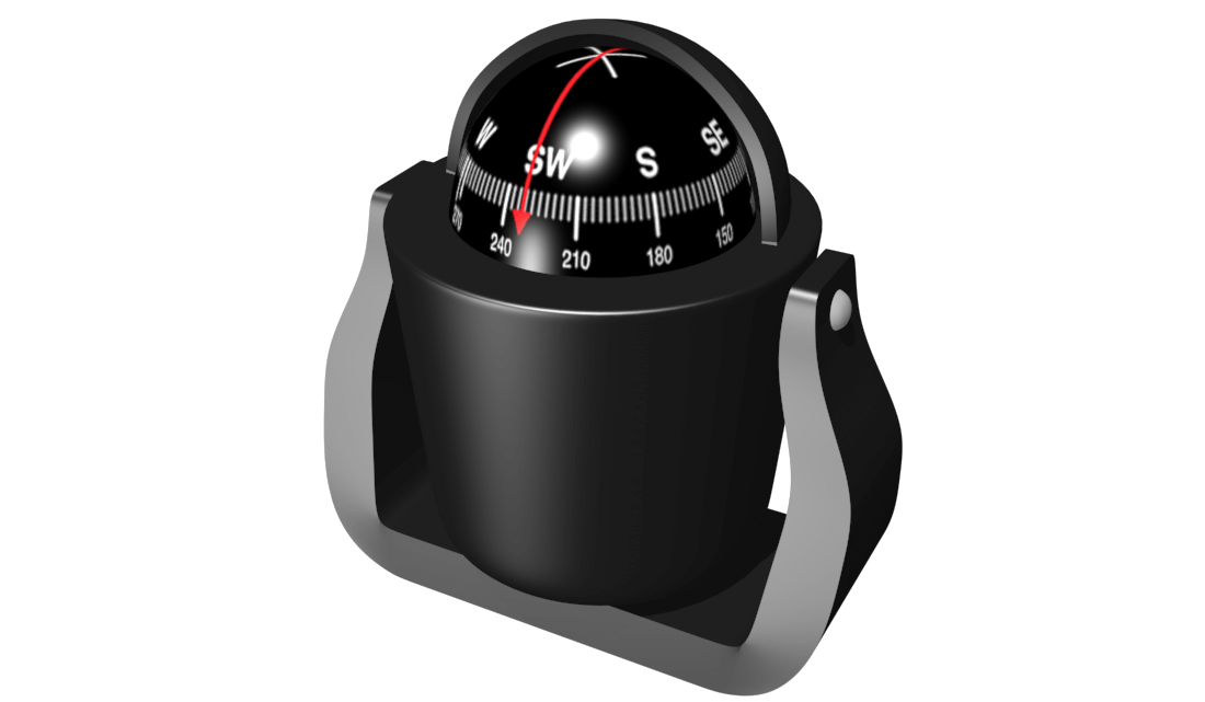 Magnetic compass for boat's heading