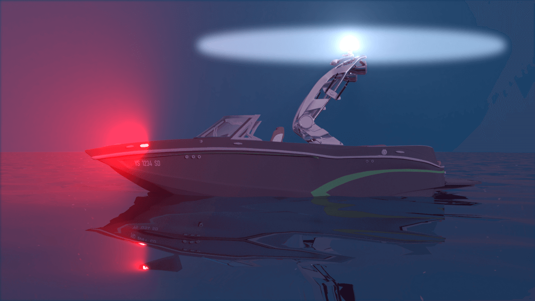 Boating at night Navigation lights to display in Canada
