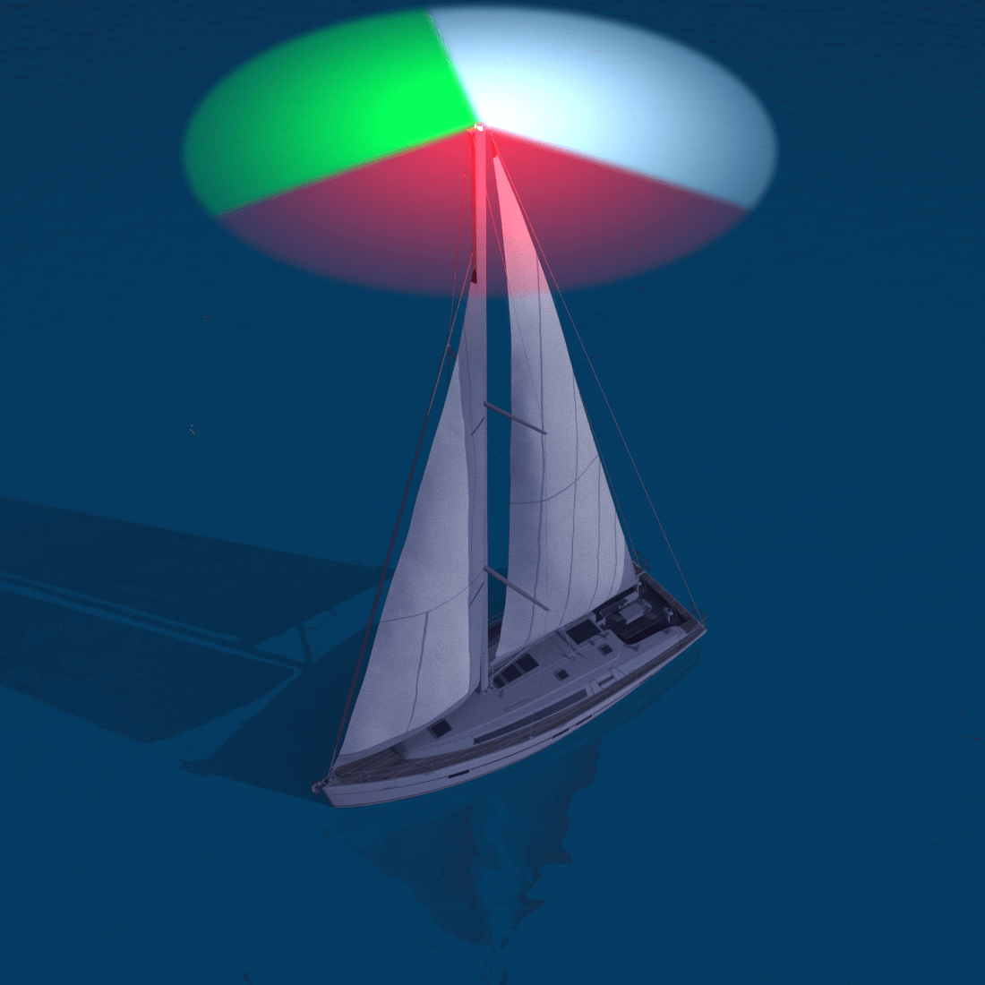 Boating At Night Navigation Lights To Display In Canada   Navigation Lights Sailing Config 2 Hr 