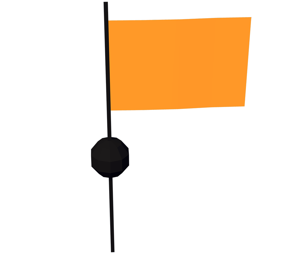 Square flag with ball