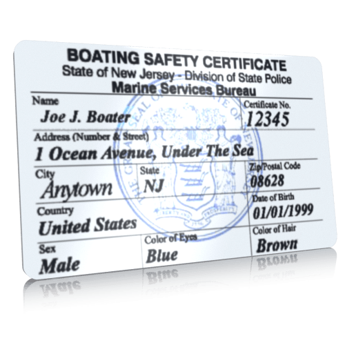 New Jersey In Person Proctored Boating License Exam   Newjersey Card 