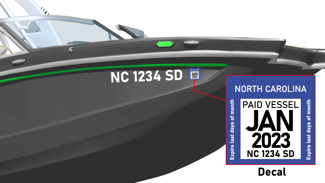 Display registration number North Carolina