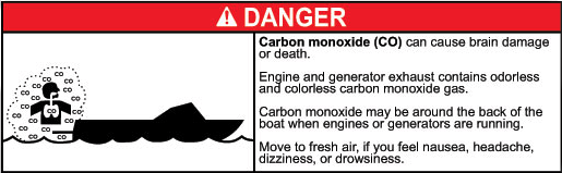 California approved carbon monoxide warning decals for my boat