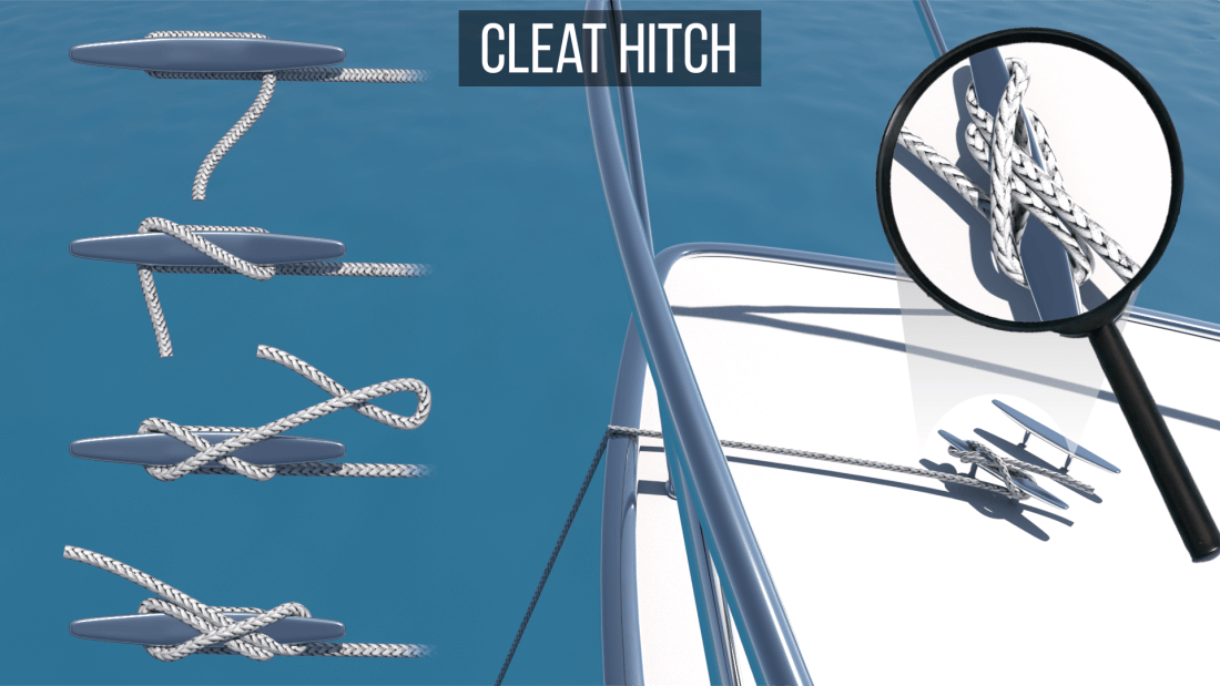 Cleat hitch knot