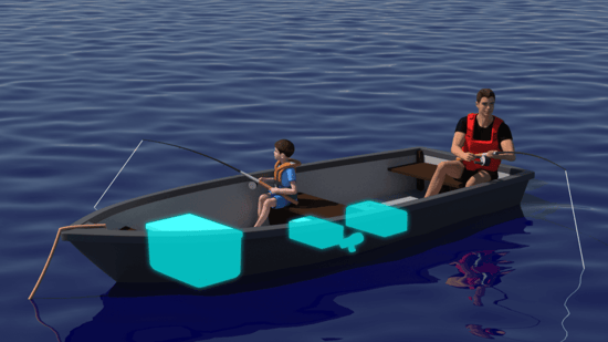 Evenly loaded small boat