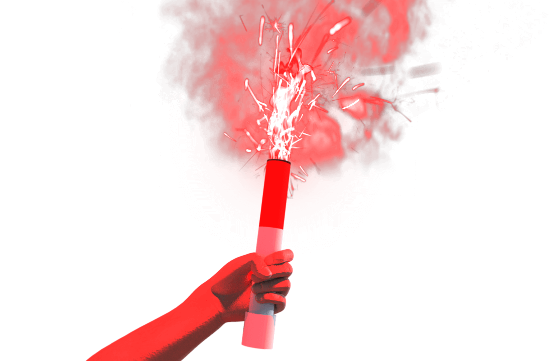 Pyrotechnic red flares, hand-held or aerial