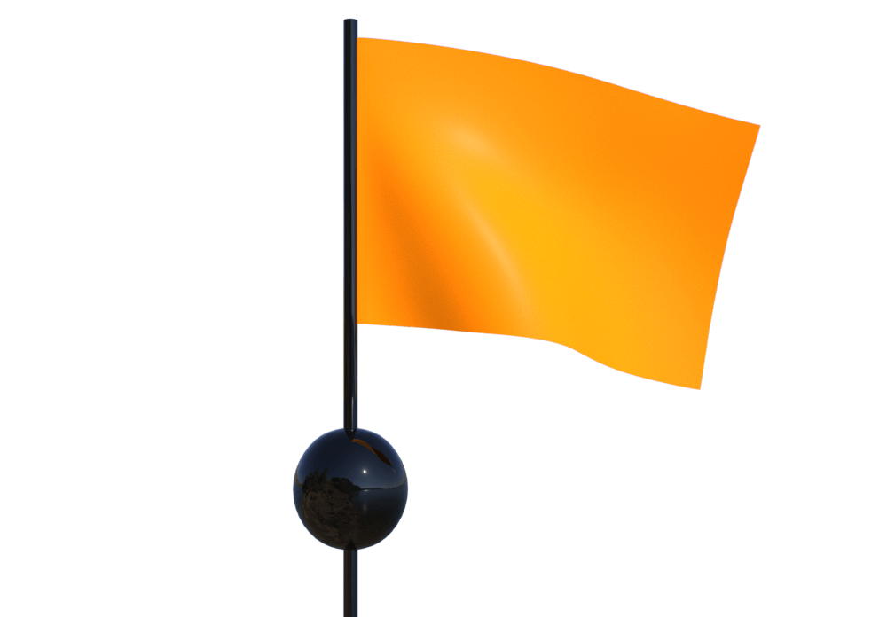Square flag with ball