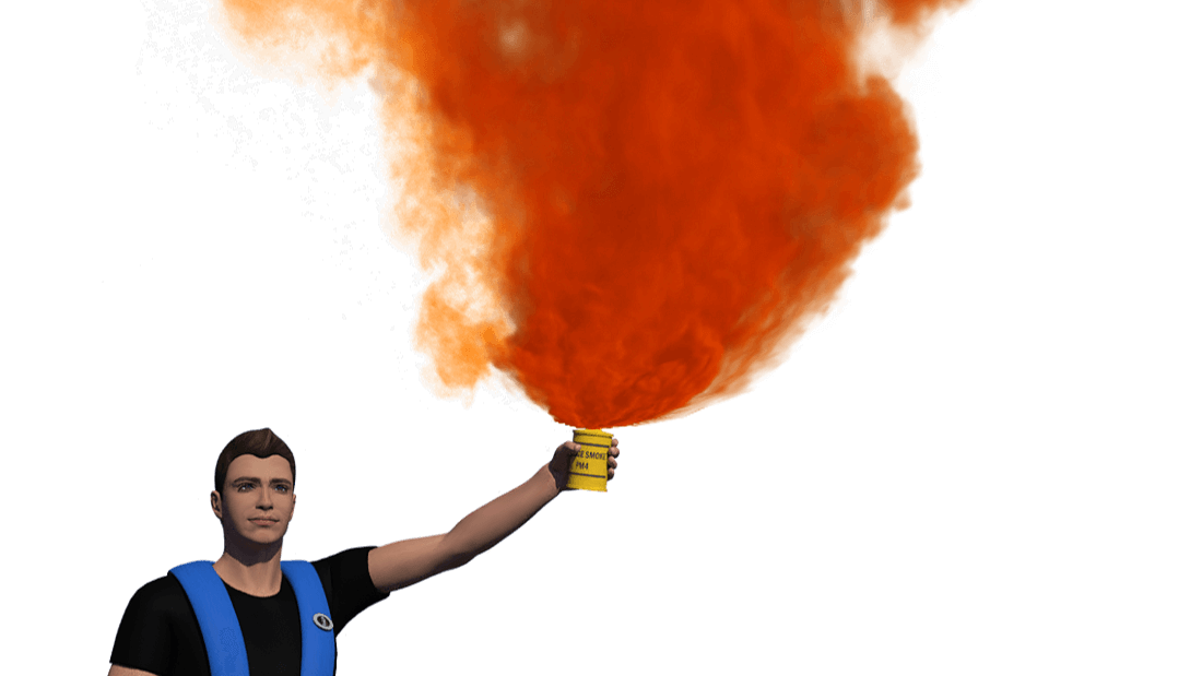 Pyrotechnic orange smoke, hand-held or floating