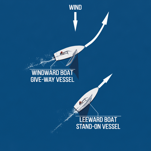 windward and leeward rule sailboat