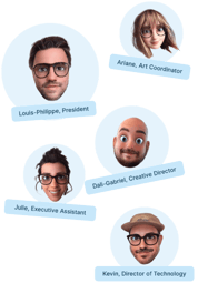 Team faces on mobile