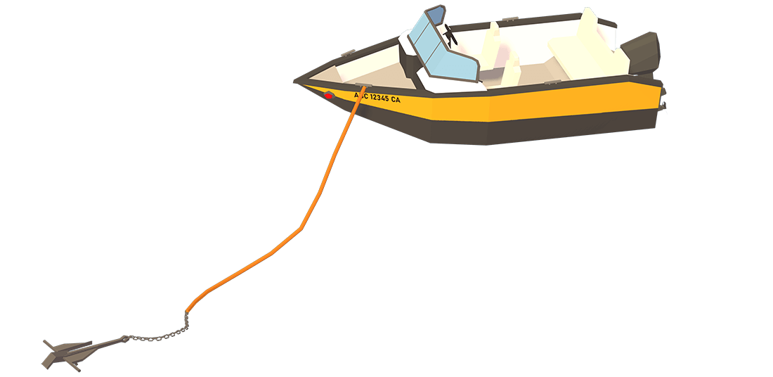 Anchor line length requirements for overnight stay